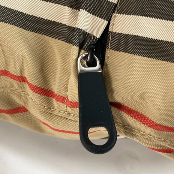 BURBERRY Hand Bag check purse Pouch Nylon Beige - Picture 2 of 13